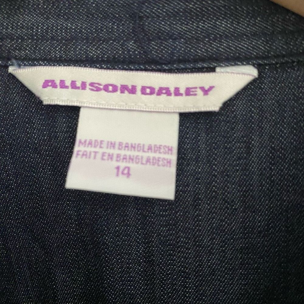 Allison Daily Size 14 Denim Zip Up Chambray Denim Shirt - Picture 4 of 10